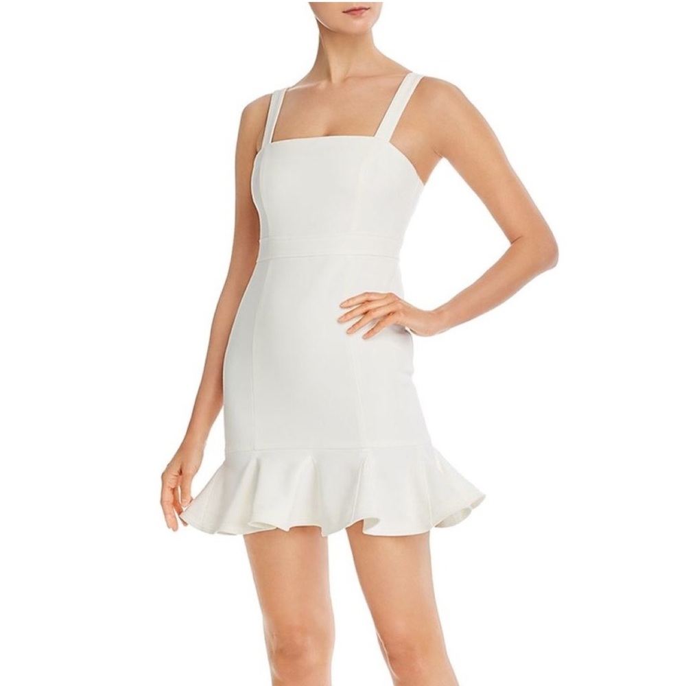 LIKELY Lilah Sleeveless Ruffle- Hem Dress in White Size 0 NWT